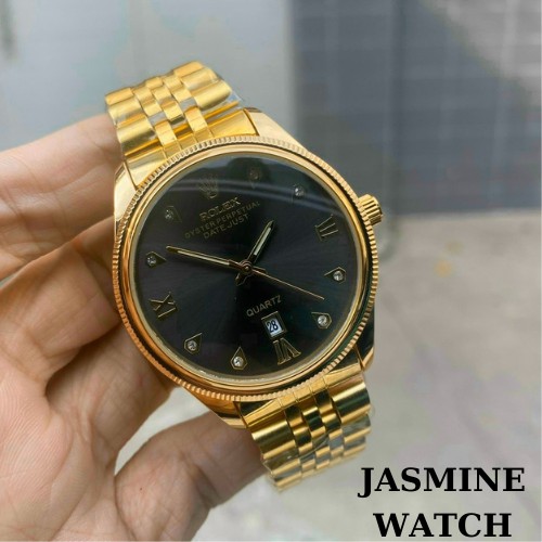 Đồng hồ nam dây kim loại, đồng hồ đeo tay nam ROLEX mặt tròn, phong cách công sở, thời trang cao cấp giá rẻ