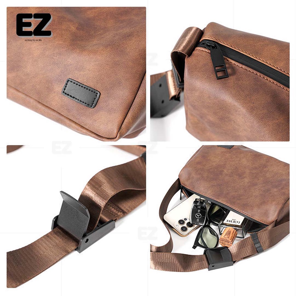 Túi đeo chéo unisex da PU cao cấp TD05 chống thấm nước, Túi xách nam đeo chéo hàn quốc, Túi chéo da thời trang