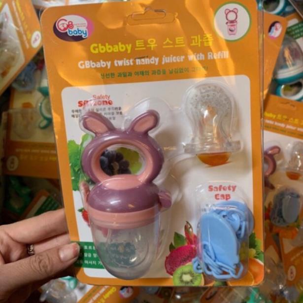 Túi Nhai Ăn Dặm, Chống Hóc Cho Bé Gb Baby Hàn Quốc Sét 3 Túi Nhai Và Dây Đeo