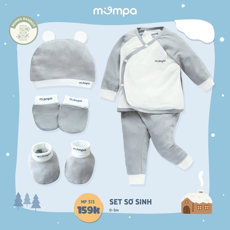 Mompa - Sét sơ sinh cài chéo Bamboo MP313