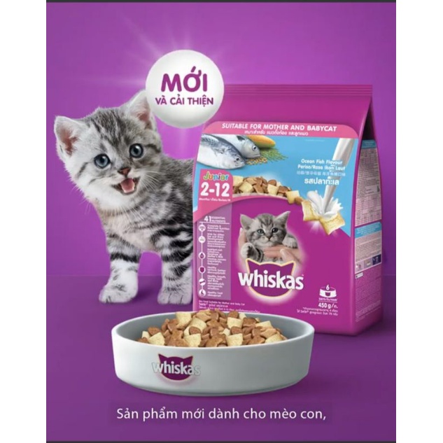 Thức ăn hạt cho mèo con Whiskas Junior mèo bầu, mèo mẹ nuôi con!!!