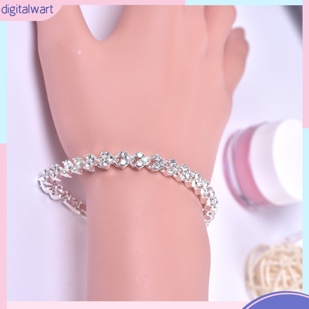 Vòng đeo tay đính đá nhân tạo sáng bóng dễ thương dành cho phụ nữ