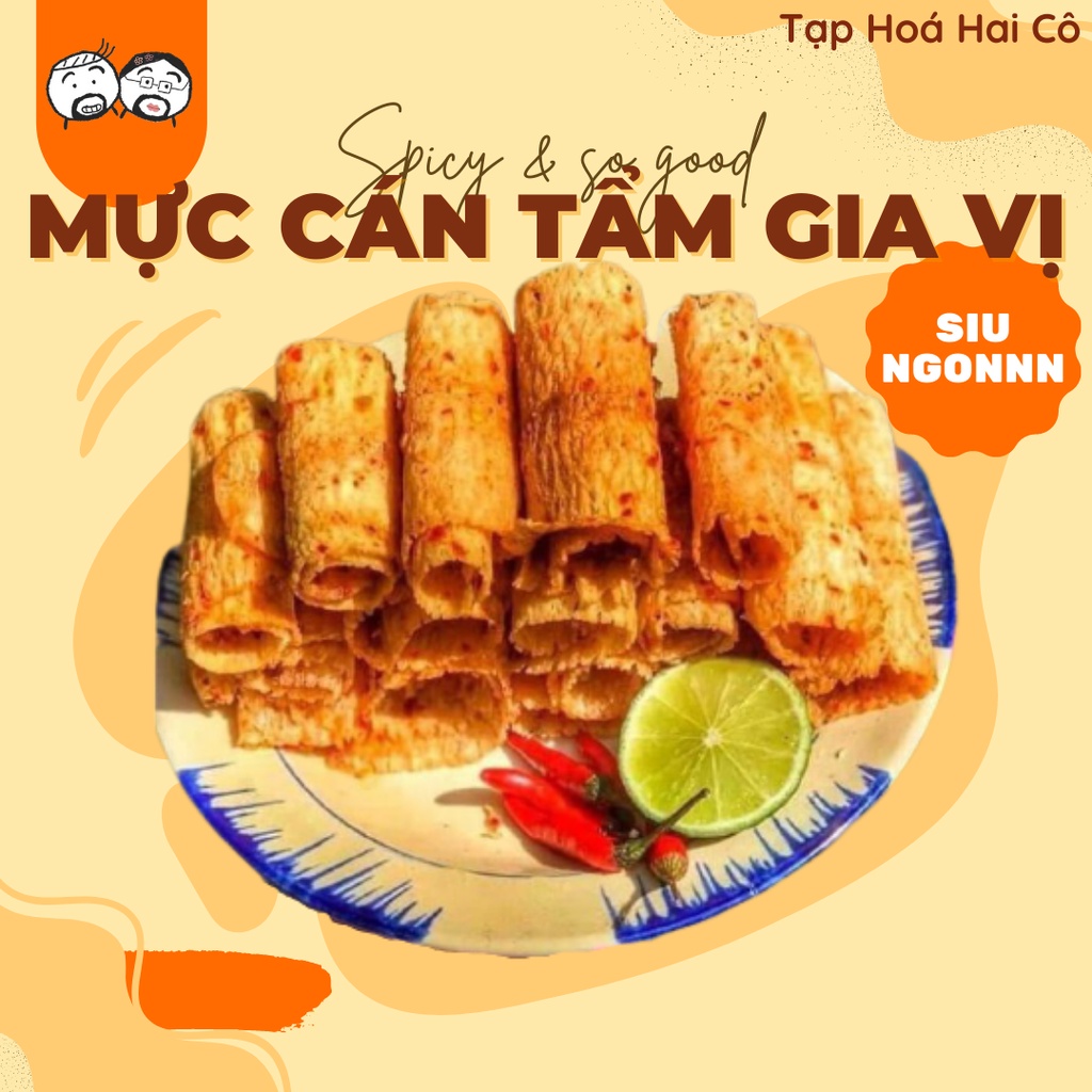 Mực cán tẩm gia vị 300g cay vừa thơm ngon, ăn vặt Hà Nội đặc sản ba miền ngon rẻ