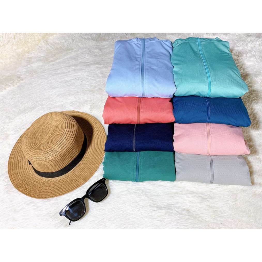 Áo chống nắng nữ toàn thân 2 lớp vải hạt xoàn cao cấp túi khoá , túi zip cao cấp