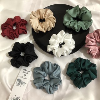 Scrunchies dây buộc tóc, cột tóc lụa satin cao cấp