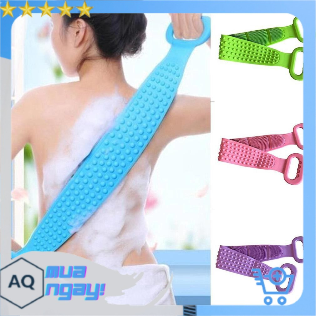 Chà Lưng Khi Tắm, Dụng Cụ Dây Chà Lưng Khi Tắm Silicon 2 Mặt, Giúp Kỳ Cọ Massage Tẩy Da Chết Khi Tắm, Siêu Tiện Dụng