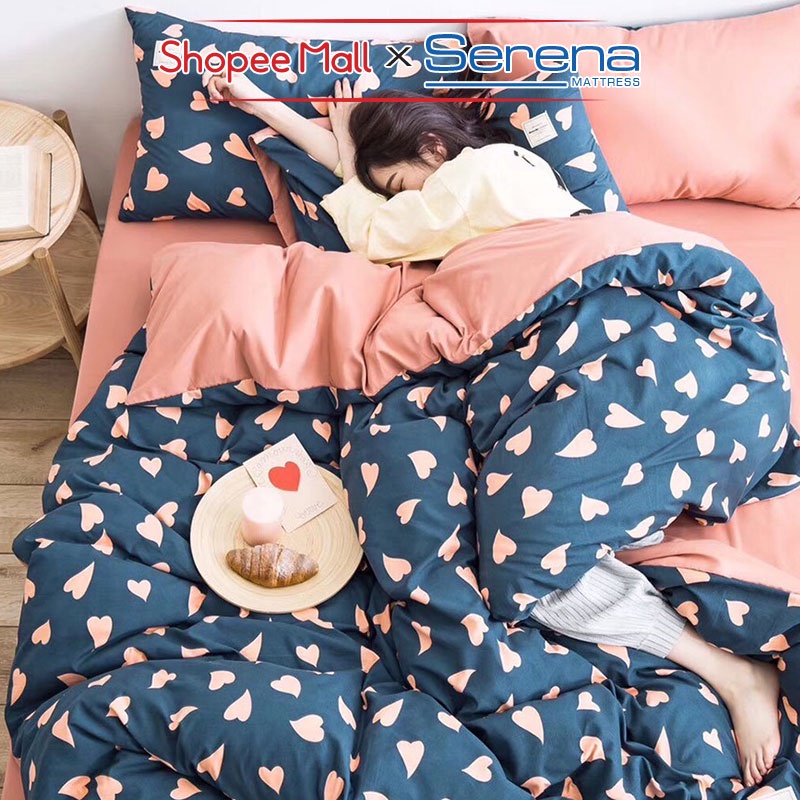 Ra Nệm Trải Giường 5 Món Cotton Tici SERENA Chính Hãng Set Vỏ Chăn Ga Grap Gối Nệm Đệm Trần Bông Trải Phủ Giường Cao Cấp