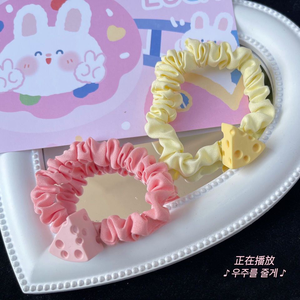 Set 2 dây buộc tóc phô mai đáng yêu - UniLabel