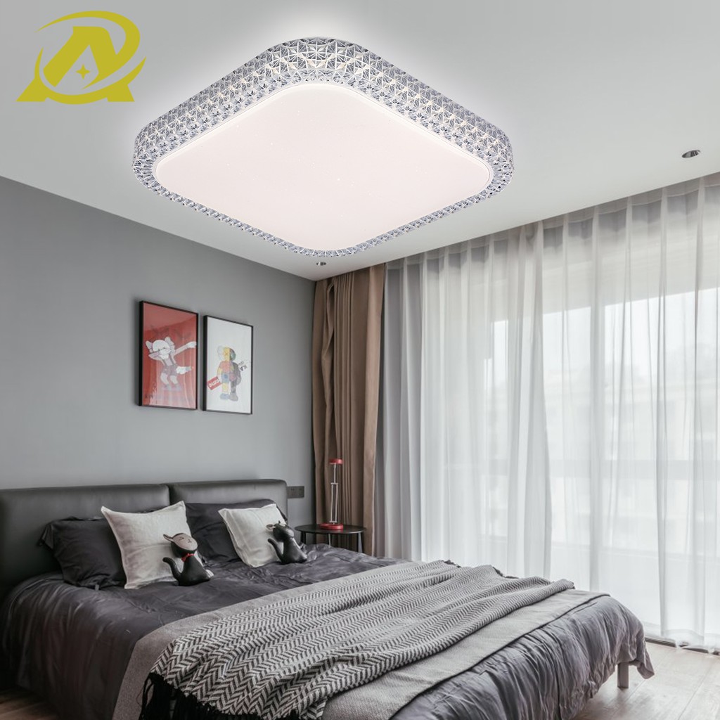 Đèn led ốp trần đổi 3 màu trang trí phòng khách phòng ngủ phòng làm việc hình vuông 9002