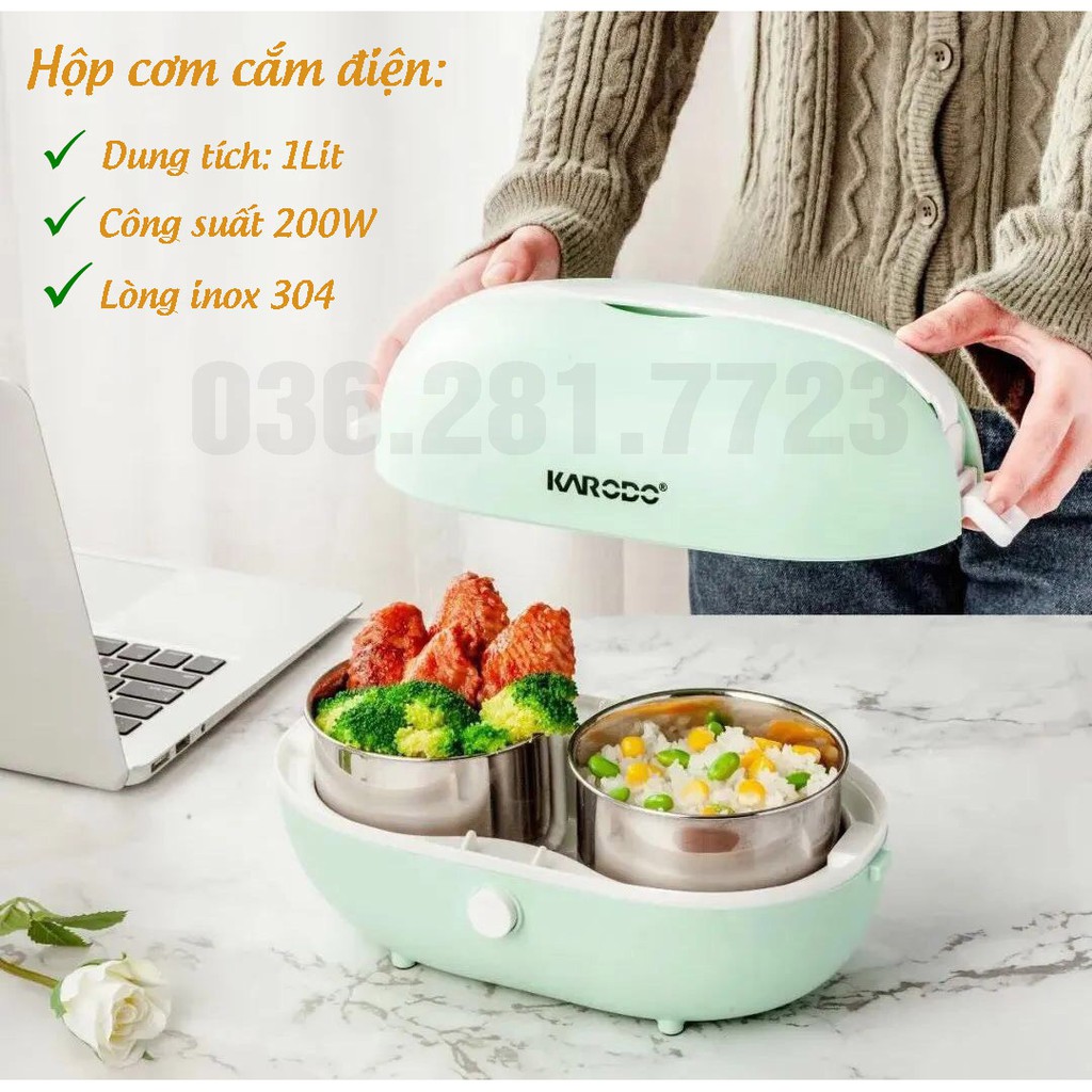 Hộp Cơm Điện Văn Phòng - Hộp Cơm Cắm Điện Giữ Nhiệt Công Suất 250W - BH 6 Tháng