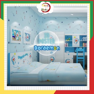 Poster trang trí doraemon, poster decal có keo dán kích thước a3 30x42cm