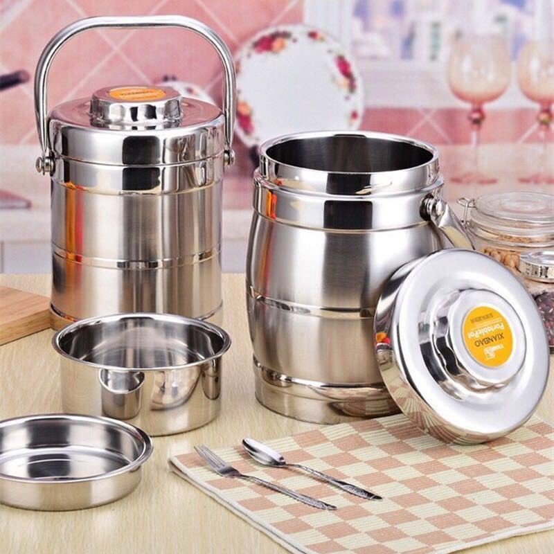 Hộp Cơm Inox XIANBAO Hàng Chính Hãng - Cặp Lồng Giữ Nhiệt INOX 304 1,6 Lít