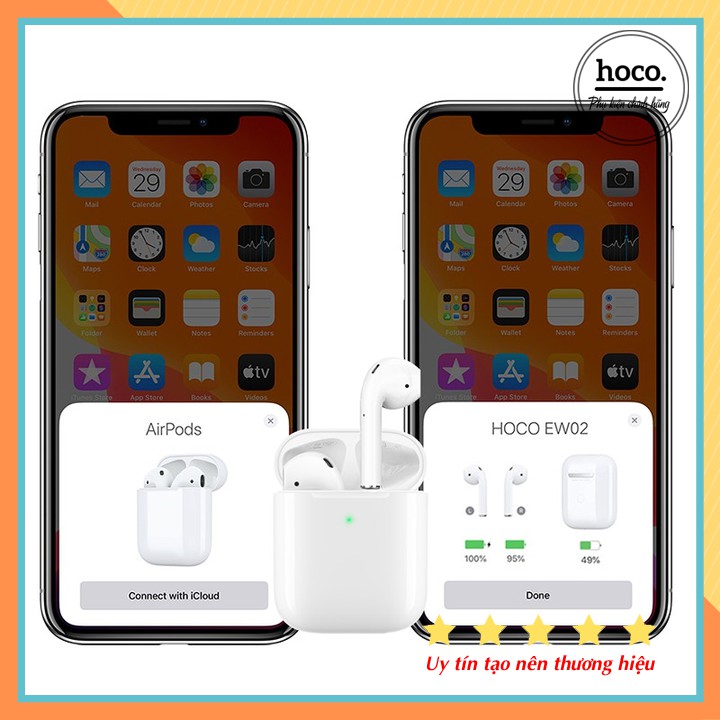 Tai Nghe Bluetooth Cảm Ứng 2 Bên Tws V5.0 Có Mic Hoco ES39 / Hoco EW02/ Hoco ME2, Chính Hãng - Bảo Hành 12 Tháng