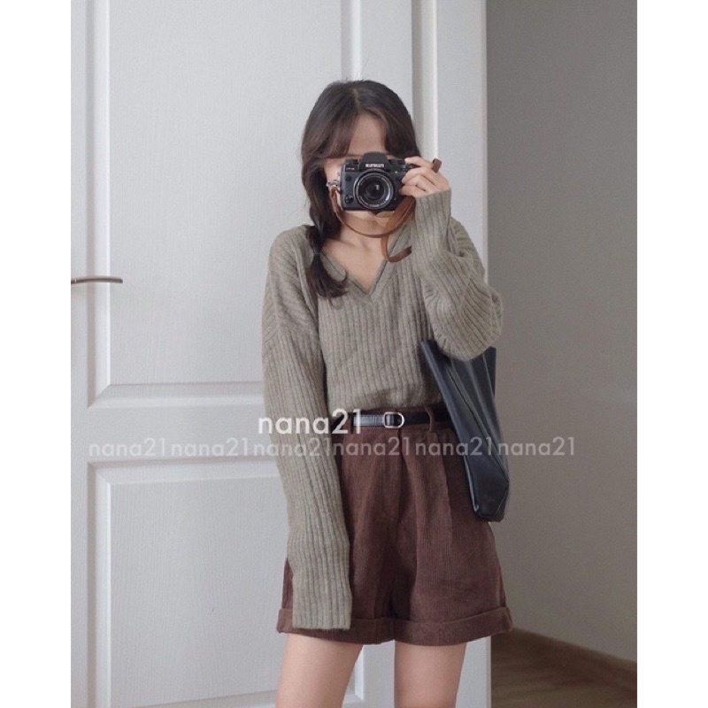 Quần short nhung vintage