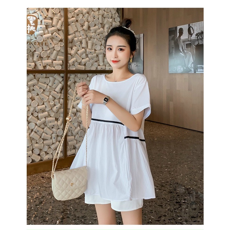 Bộ Đồ Bầu mùa hè kiểu dáng babydoll gam màu đen cực sang