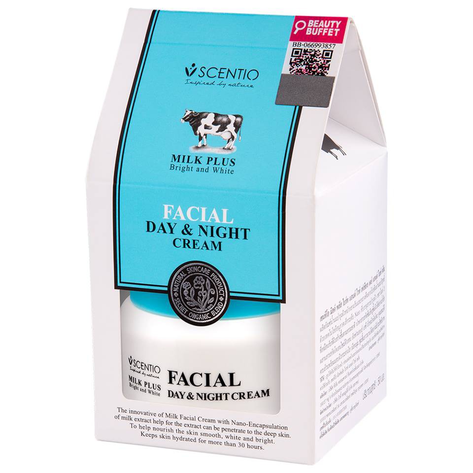 [ Auth Thái ] Kem dưỡng trắng da Scentio Milk Plus Facial Day &amp; Night Cream
