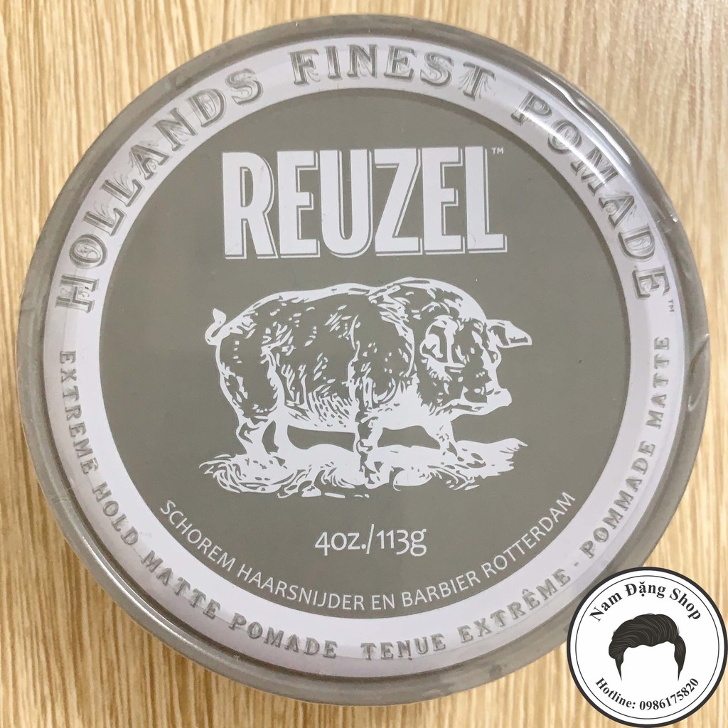 Pomade vuốt tóc Reuzel Extreme Hold Matte 113g - Reuzel xám + Tặng Lược Chải Pomade Chuyên Dụng Afro Pick