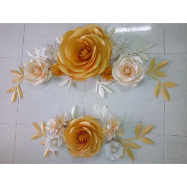 Set 9 hoa giấy backdrop