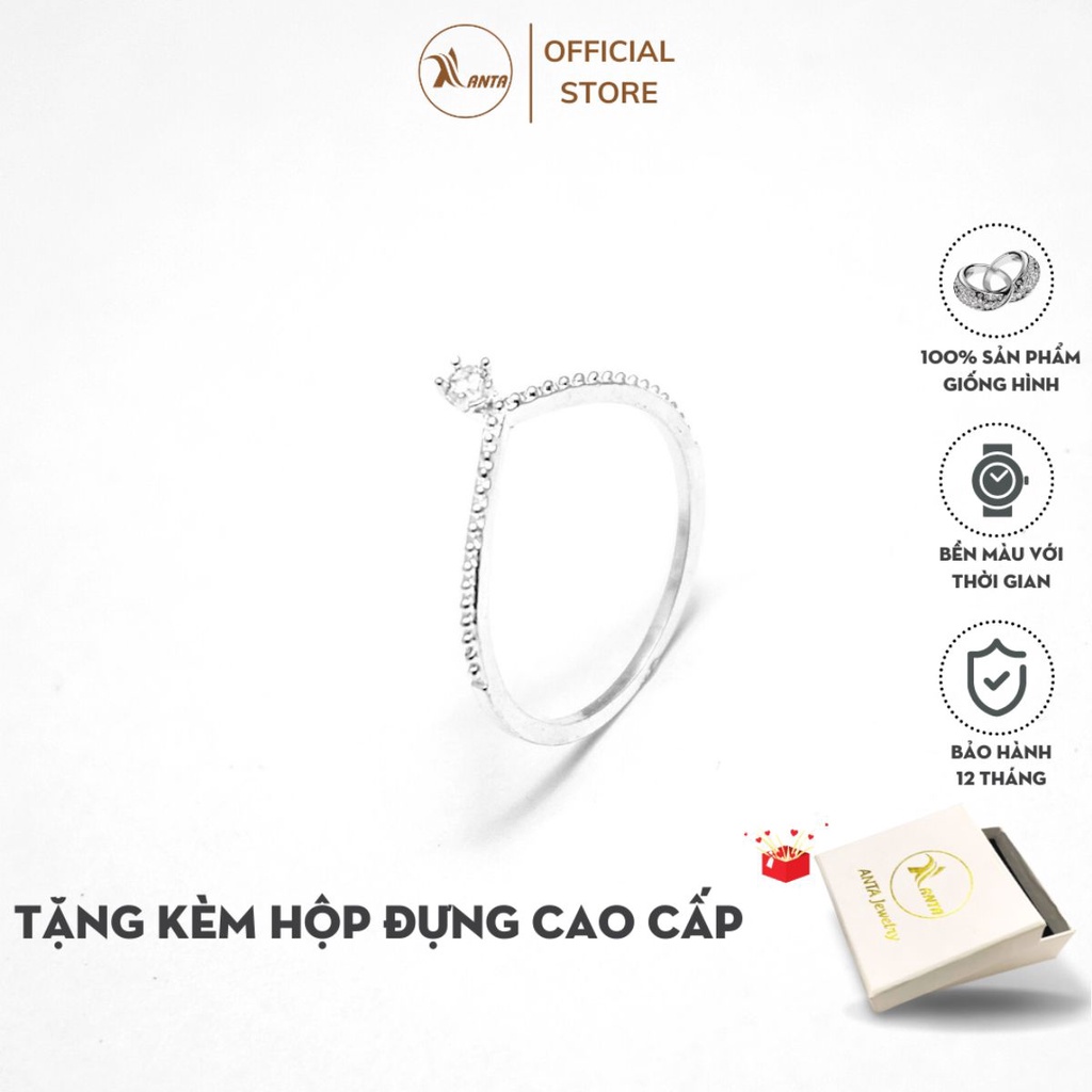 Nhẫn bạc nữ ATJ9039 dành cho nữ thiết kế nguyệt quế nhỏ ANTA Jewelry