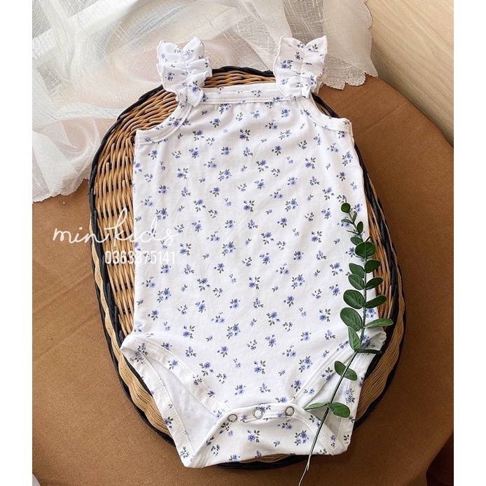 Bodysuit 2 dây phối bèo dễ thương cho bé gái
