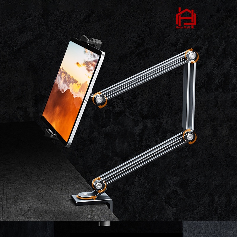 Kẹp ipad điện thoại cạnh bàn, giá đỡ máy tính bảng cao cấp HSON hợp kim nhôm siêu bền