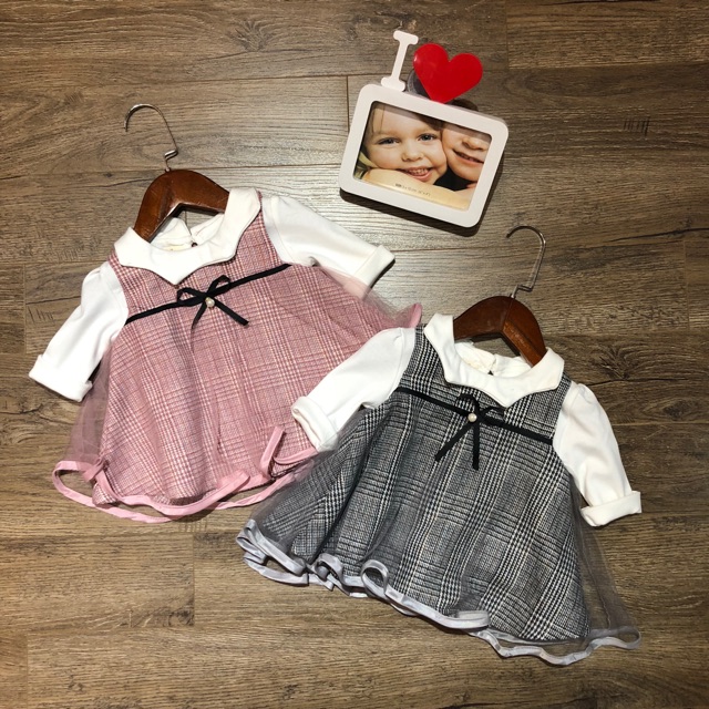 Set váy nhí kẻ