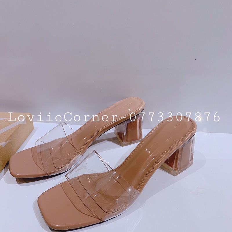 DÉP CAO GÓT LOVIIECORNER THỜI TRANG - GUỐC NỮ 5 PHÂN ĐẾ VUÔNG GÓT TRONG SƠN MÀU D200844