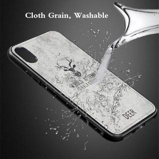 Ốp điện thoại bọc vải họa tiết chú nai cho Samsung Galaxy M20 M30 M30S M21