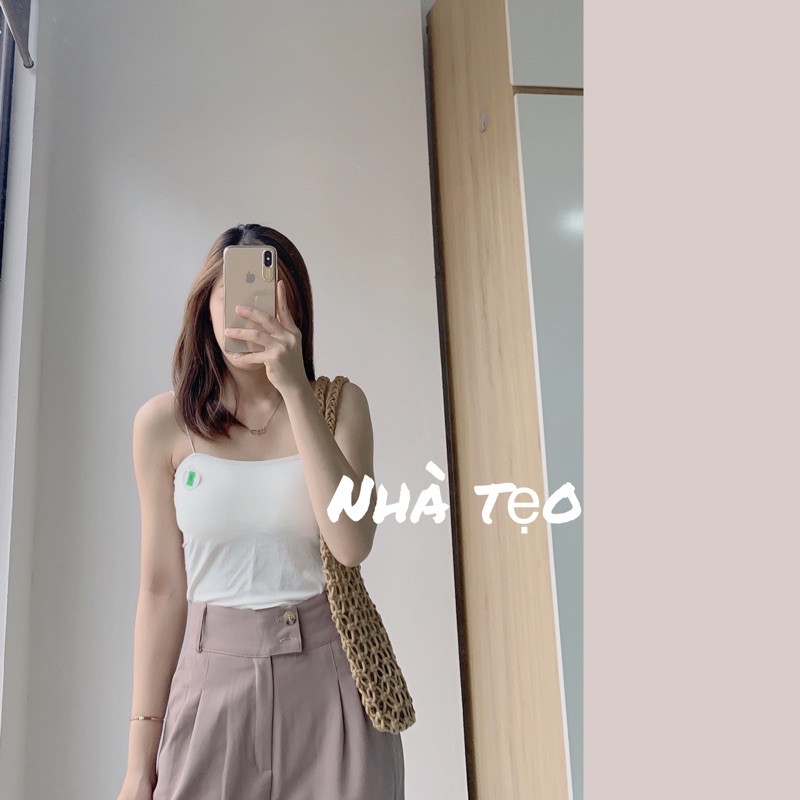 Quần ống suông cạp cao hai cúc - Quần ống sơ chất đẹp | BigBuy360 - bigbuy360.vn