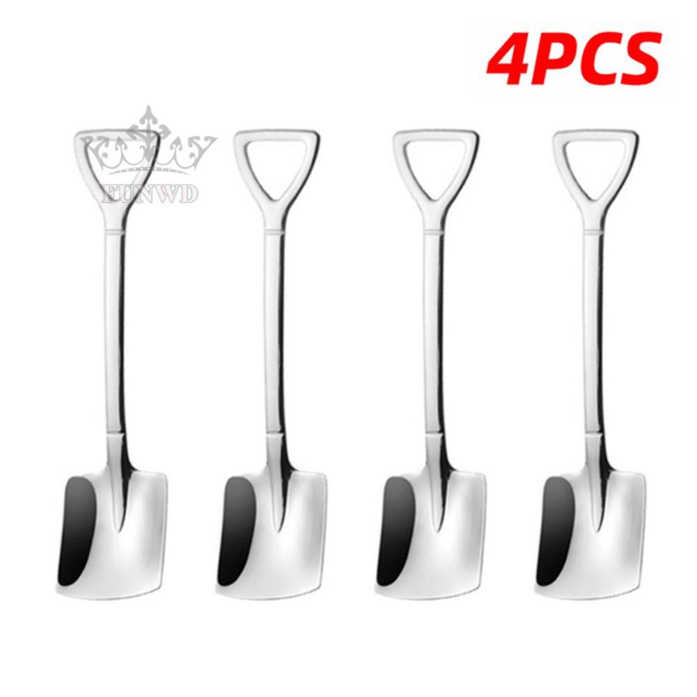 Set 4 / 10 Muỗng Ăn Tráng Miệng Bằng Thép Không Gỉ