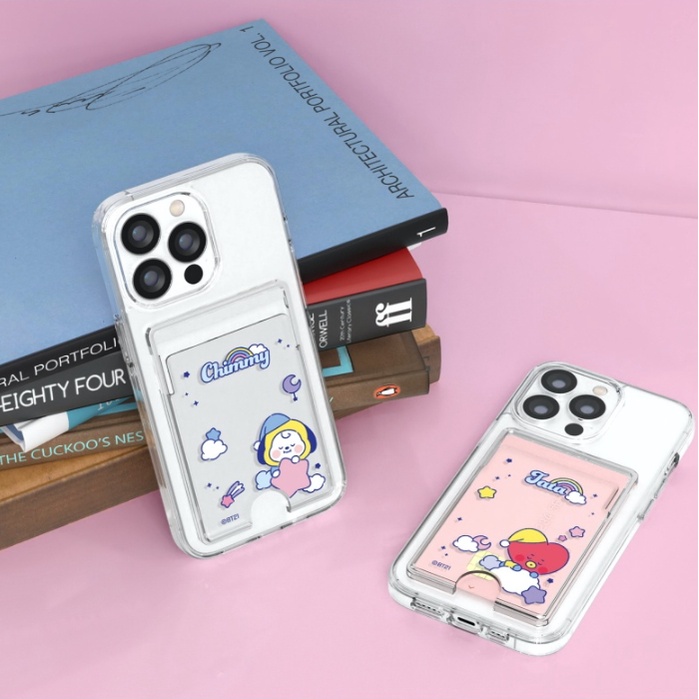 Ốp điện thoại in hình BT21 có ngăn đựng thẻ thích hợp cho IPhone14 IPhone13 13PRO MAX IPhone12 12PRO 11 IP11PRO IP11PRO MAX