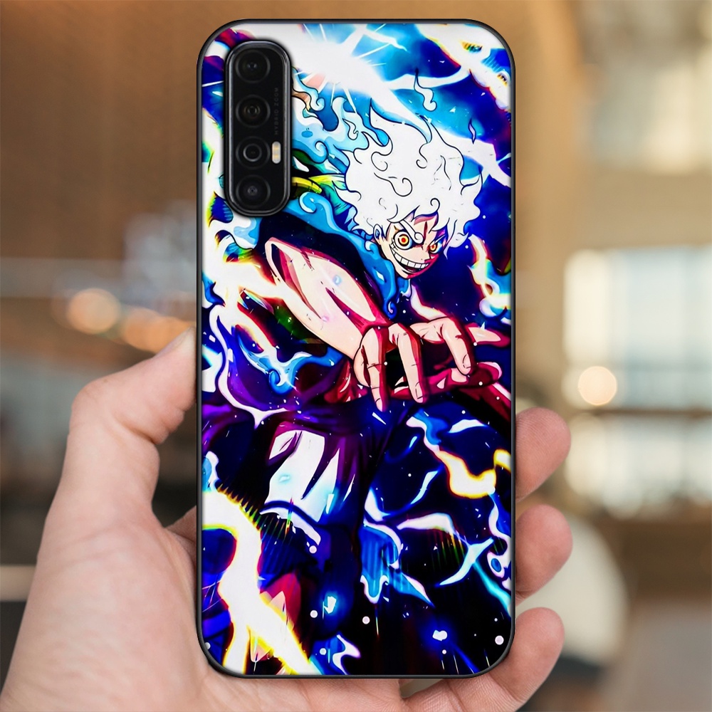 Ốp lưng Oppo Reno 3 Pro viền đen in hình Luffy One Piece