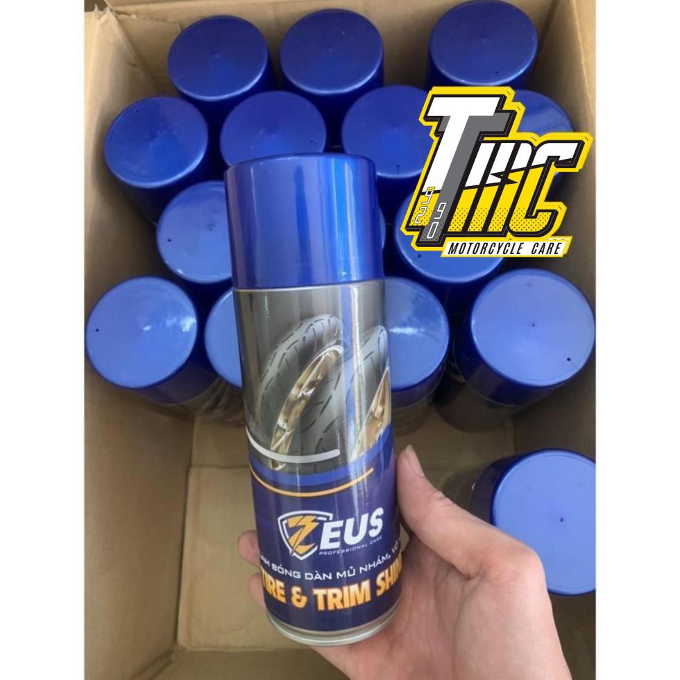 Dưỡng Nhựa đen, nhựa nhám, vỏ xe phục hồi nhựa hư tổn Zeus Tire & Trim Shine 400ml