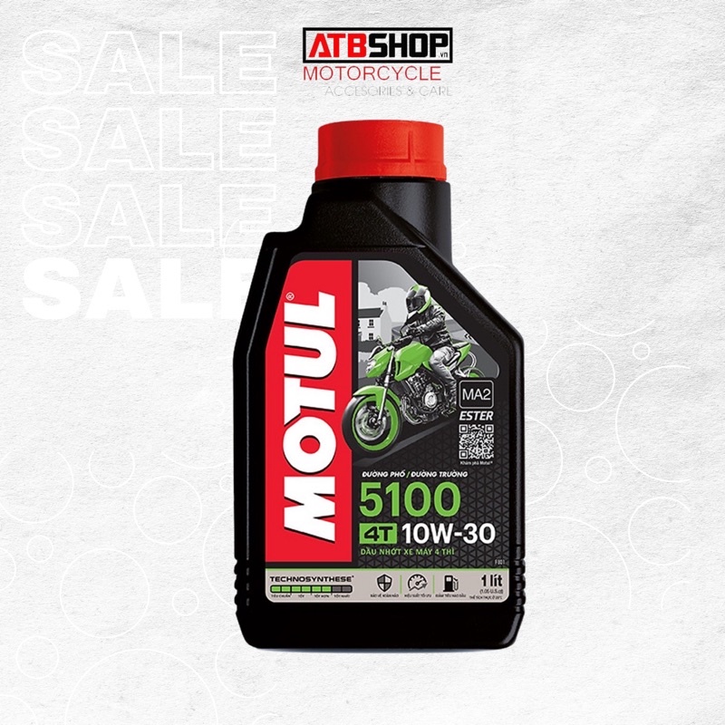 Nhớt xe số đời mới cao cấp Motul 5100 4T 10W30 công nghệ Ester tổng hợp 100% API SM, MA2