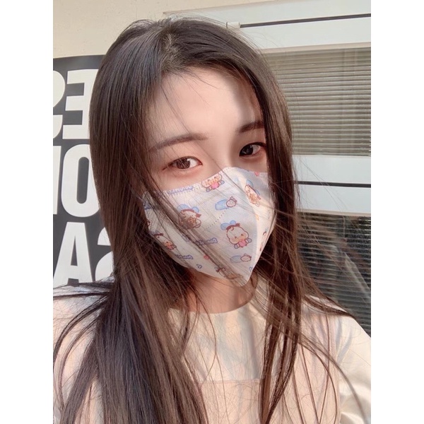 Set 10 khẩu trang 4D in hoạ tiết hoạt hình dễ thương