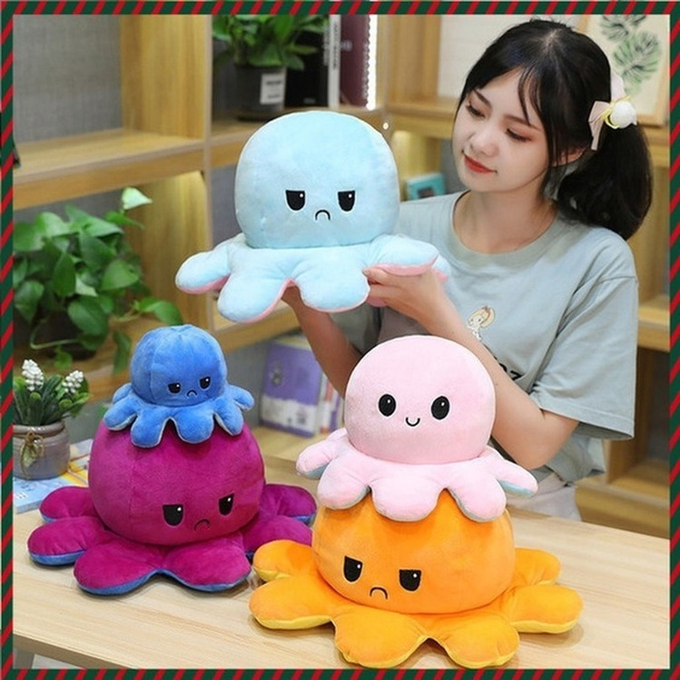 30CM / 40CM Bạch tuộc nhồi bông cảm xúc - Reversible Octopus/Bạch Tuộc Đồ Chơi Nhồi Bông @STTEAM