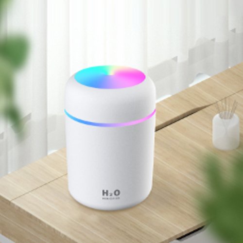 Máy phun sương tạo ẩm H2O máy xông tinh dầu tạo ẩm không khí, khuếch tán tinh dầu H20 Humidifier đèn LED 300ml