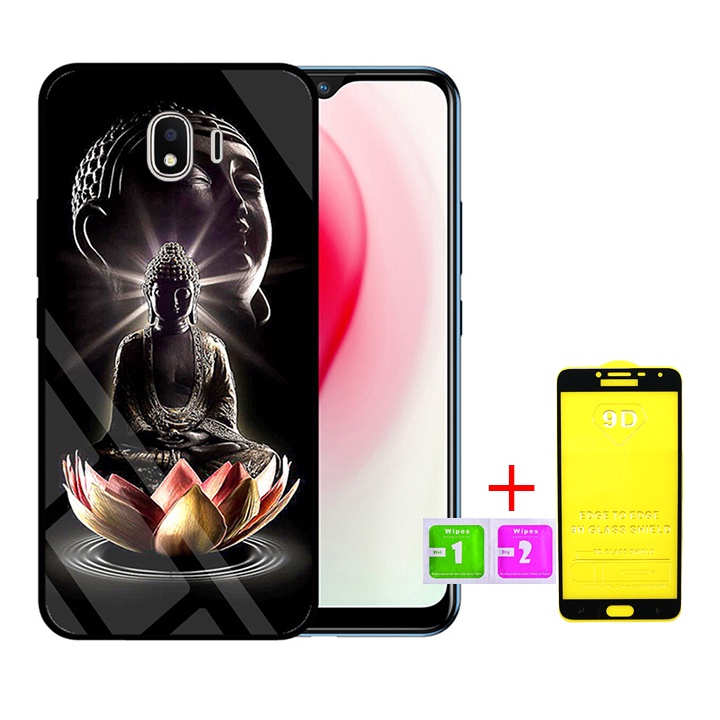 &quot;Combo 1 ốp lưng Samsung J4 2018 + 1 Cường Lực&quot; Mặt kính 3D sang trọng_Không Nhòe, Không Phai Hình ( Tim shop )
