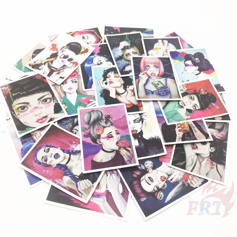 ❉ Sexy Motor Girls Mini Poster Stickers ❉ 25Pcs/Set Mixed Luggage Laptop Skateboard Doodle Stickers
