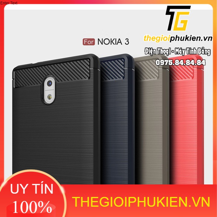 Ốp lưng chống sốc Nokia 3 Rugger Armor vân Carbon cao cấp