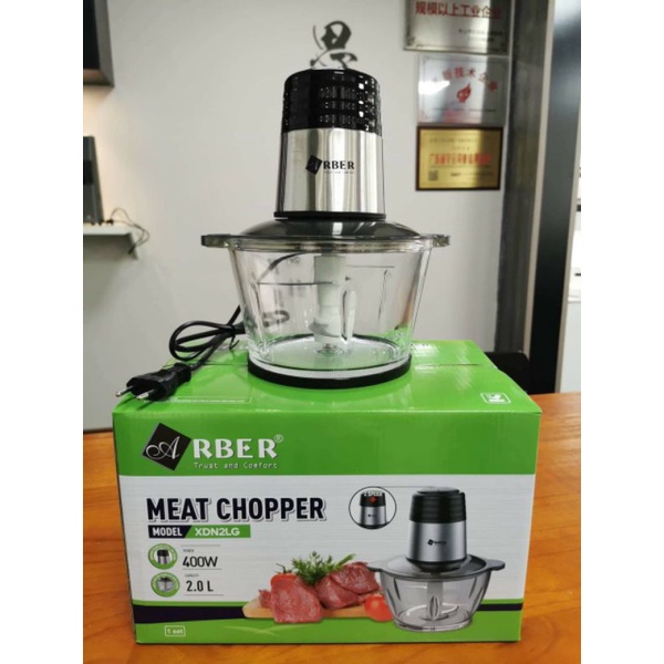 Máy xay thịt cao cấp ARBER cối thủy tinh và cối inox bảo hành 12 tháng