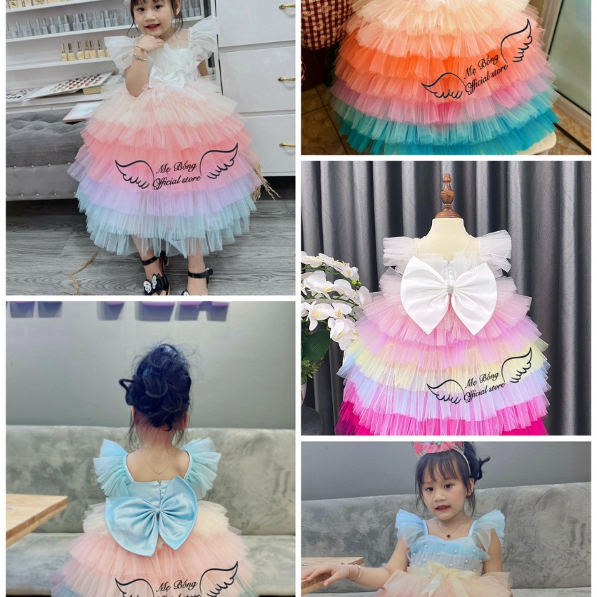 Váy Công Chúa Giá Rẻ, Đầm Công Chúa Dự Tiệc (Friship Extra) Váy Xinh- Đầm Trắng Cho Bé 1-5 Tuổi Mẹ BốngPrincess Dress