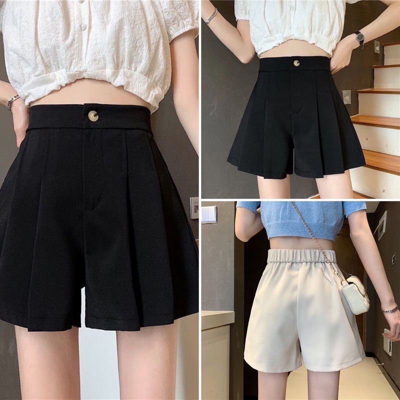 Quần short nữ ống rộng cạp chun m235 (Ảnh thật)