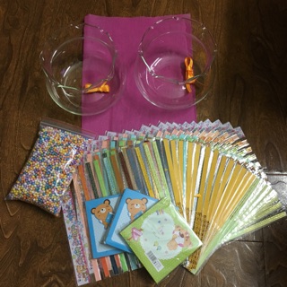 combo 2 lọ bèo+1200 tờ giấy in chữ+1200 giấy gấp hạc