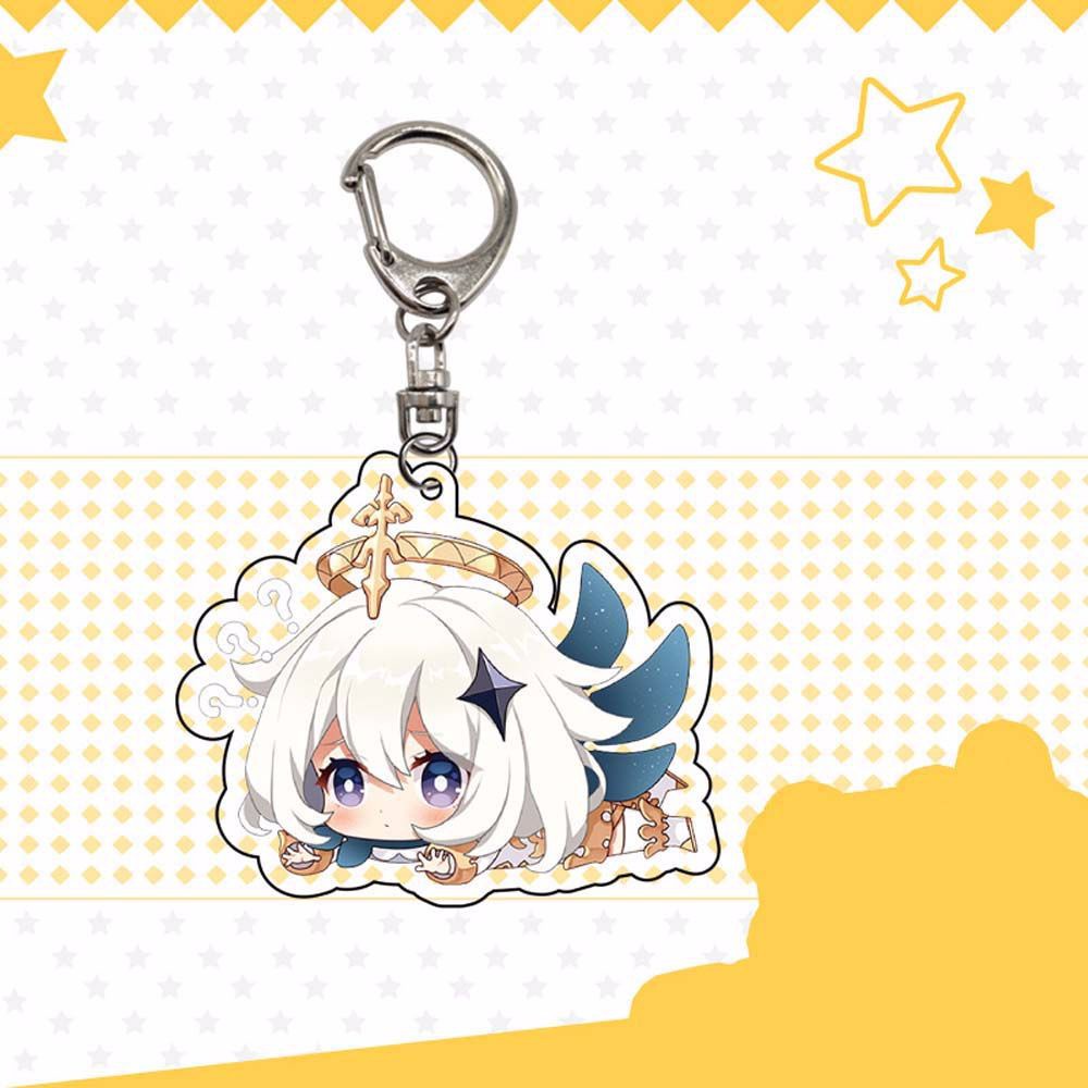 Móc Chìa Khóa Bằng Acrylic Họa Tiết Anime Dễ Thương Giá Đỡ