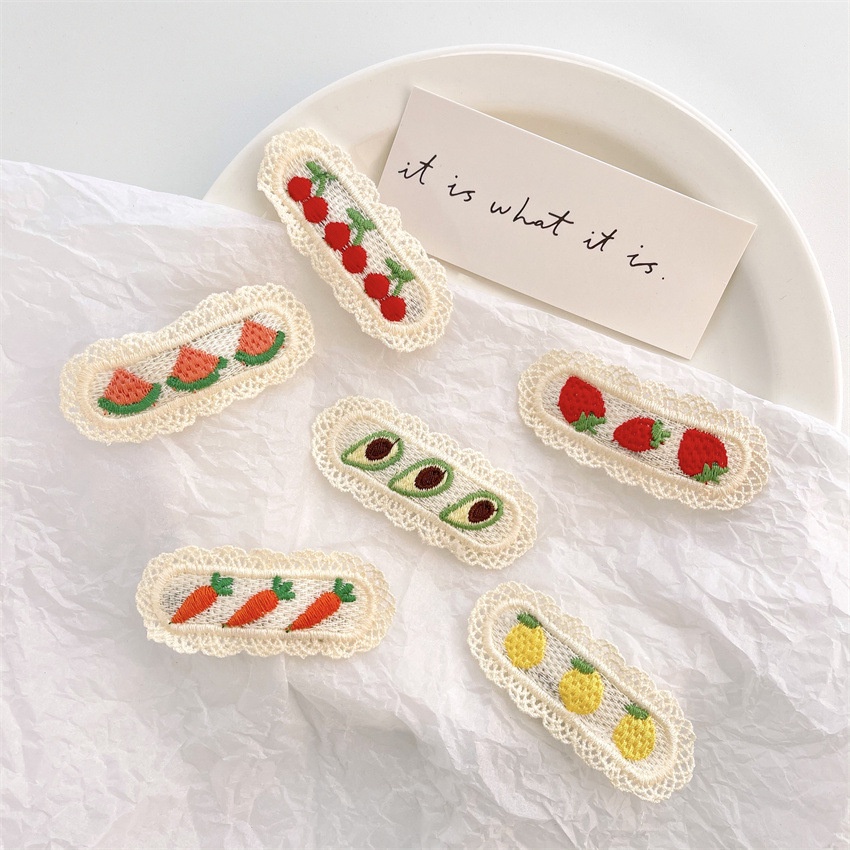 Kẹp Tóc Đan Len Hình Trái Cây Ngọt Ngào Đáng Yêu Phong Cách Hàn Quốc Cho Nữ