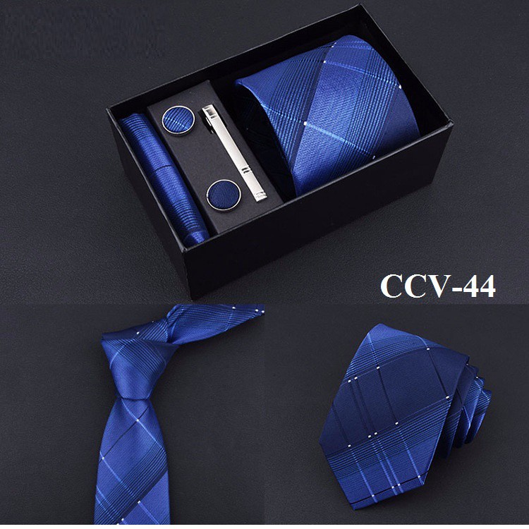 Bộ Cà vạt quà tặng nam bản to 8cm gồm 4 món đóng hộp sang trọng phù hợp làm quà tặng