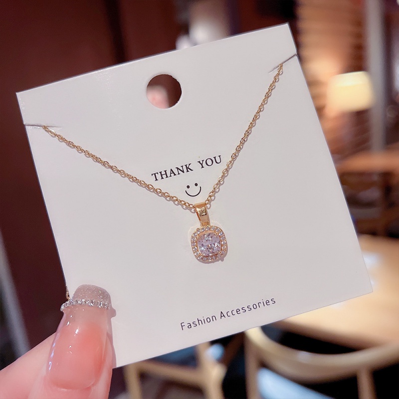 XiaoboACC Vòng Cổ Đính Kim Cương Thời Trang Hàn Quốc Bằng Thép Titan 38CM + 6CM