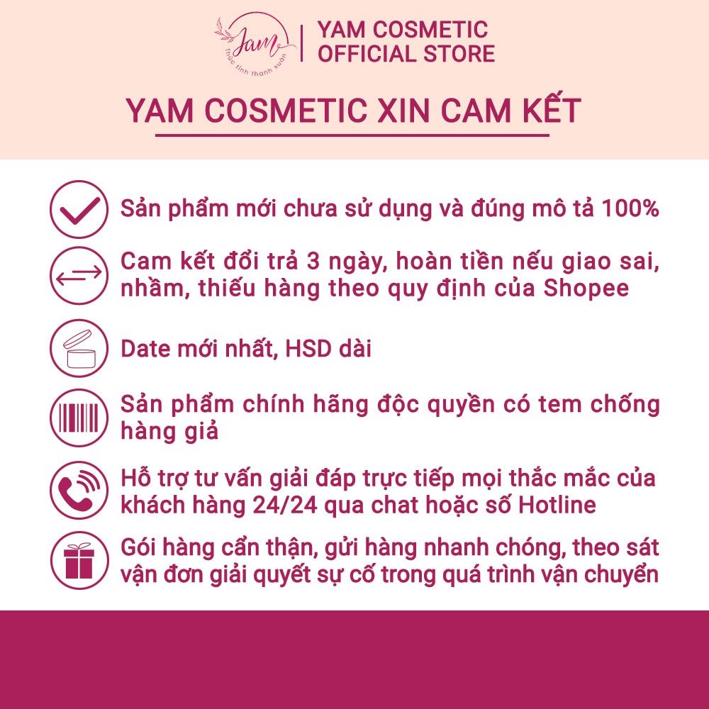 Bộ 3 Giảm Mụn Ẩn Thâm Rỗ YAM Cosmetic Giảm Viêm Sưng Tấy Mụn Đầu Đen Và Sẹo Thâm Sau Mụn Chai 30ml