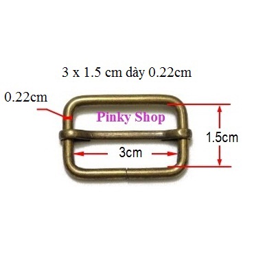 [ Rẻ vô địch ] Khoen tăng giảm chữ nhật 3cm màu đồng loại tốt tăng giảm dây đeo túi xách balô Pinky Shop mã KTGD3